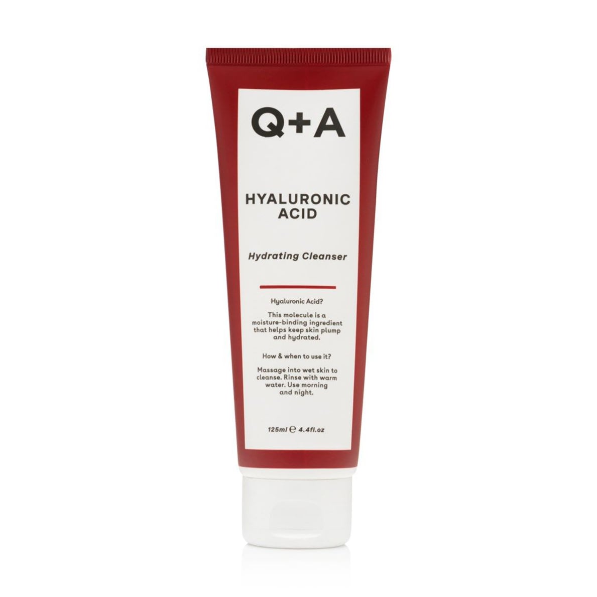 Очищувальний зволожувальний засіб для обличчя Q+A Hyaluronic Acid Hydrating Cleanser з гіалуроновою кислотою, 125 мл